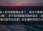 有人把流程整理出来了，每日大赛第91期 ｜ 关于在线观看页面的说法｜关键点居然在这里！这条爆料你信几分