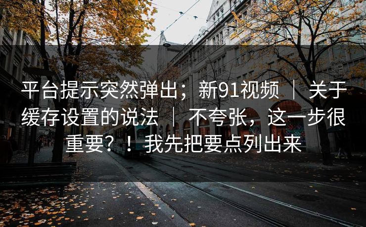 平台提示突然弹出；新91视频 ｜ 关于缓存设置的说法 ｜ 不夸张，这一步很重要？！我先把要点列出来