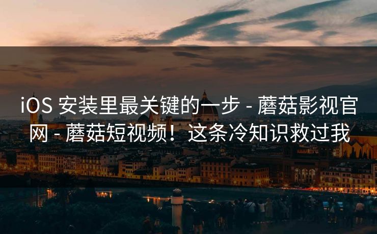 iOS 安装里最关键的一步 - 蘑菇影视官网 - 蘑菇短视频！这条冷知识救过我