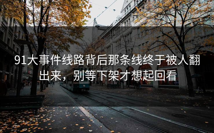 91大事件线路背后那条线终于被人翻出来，别等下架才想起回看